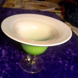 Vintage lime green Blown Glass bowl